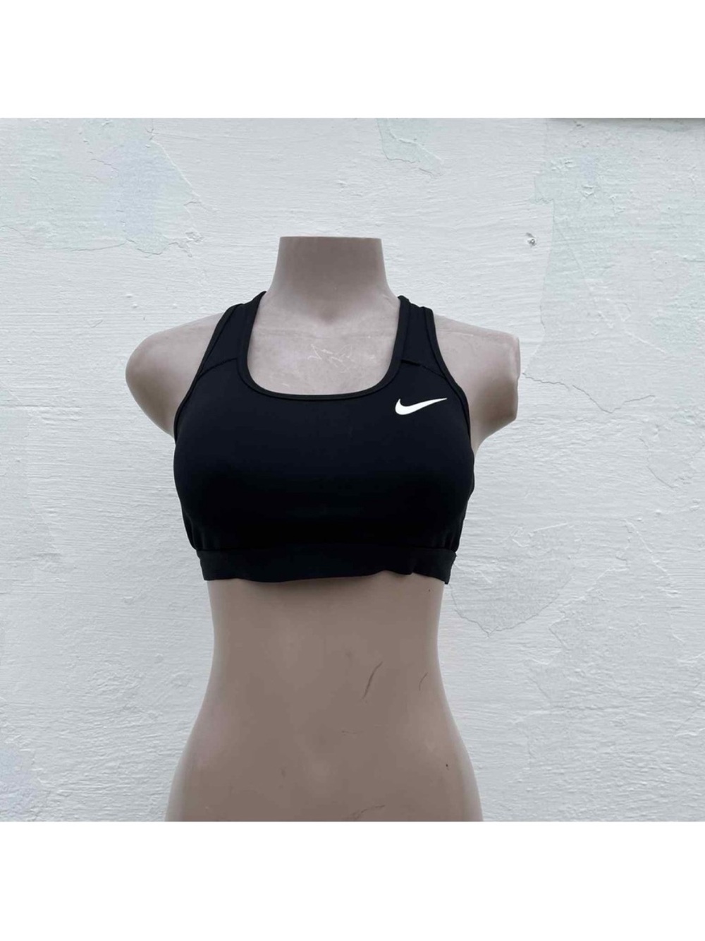 Nike Black Sports Bra with White Swoosh - Racerback
